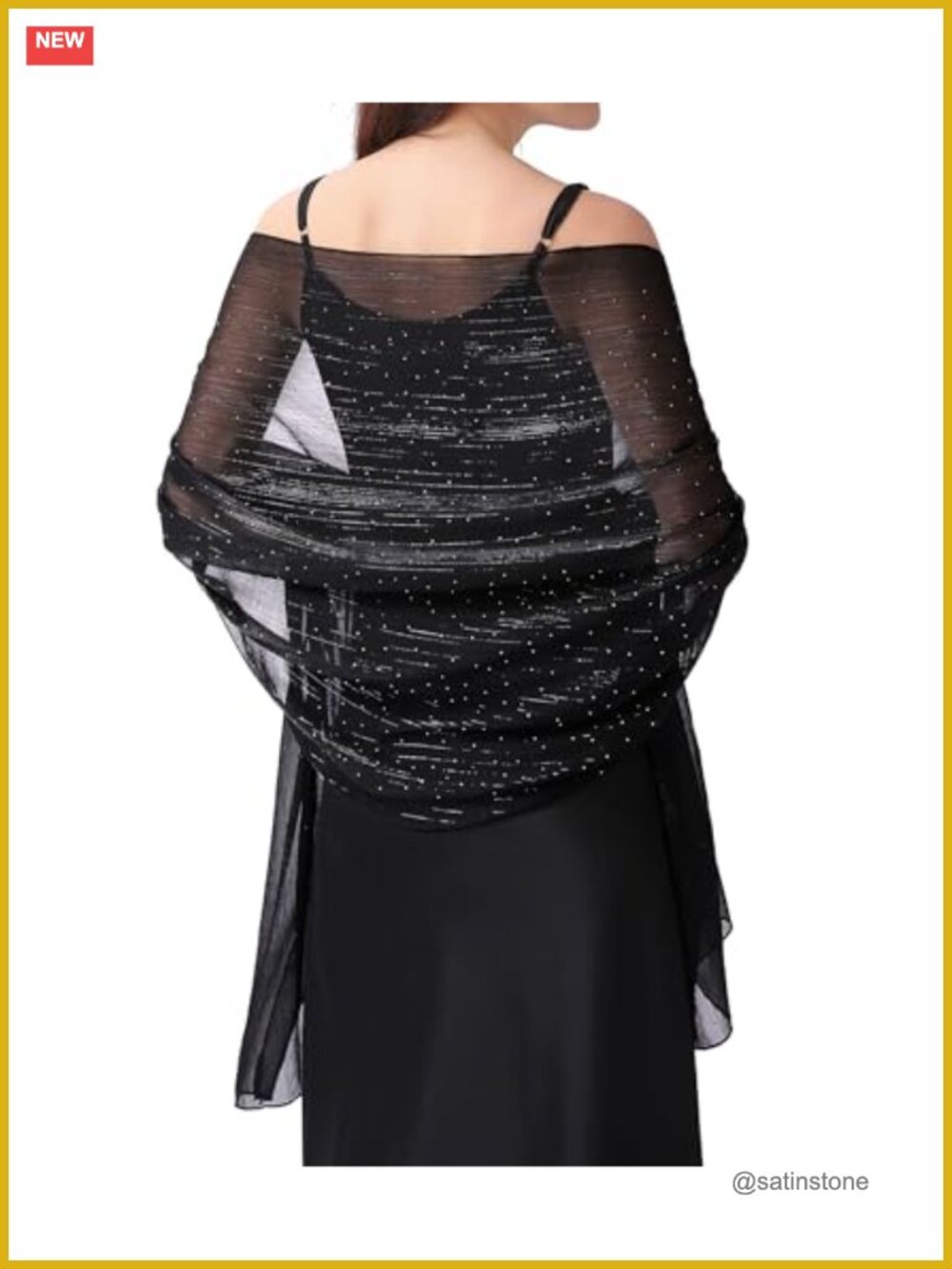 Chiffon Rhinestone Shawl Wrap for Wedding Formal Evening Dress